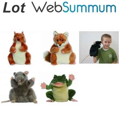 Lot marionnettes à main peluche Les animaux de la forêt -LWS-491