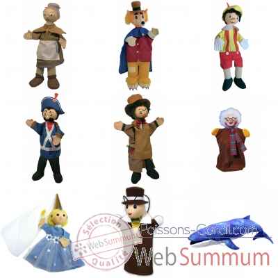Marionnettes a main tissus lot personnages Pinocchio -LWS-527