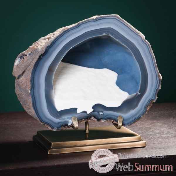 Geode d\'agate bleu enneige 6.1kg Objet de Curiosite -PUMI968