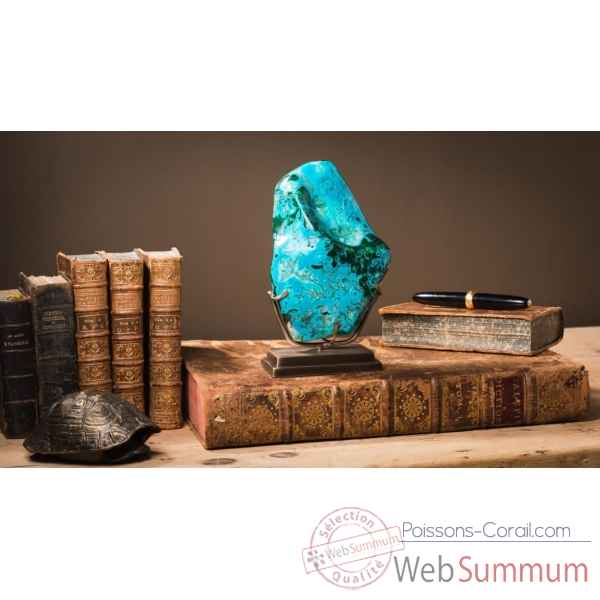Malachite chrysocolle tres bleue 1.6kg Objet de Curiosite -PUMI970 -2