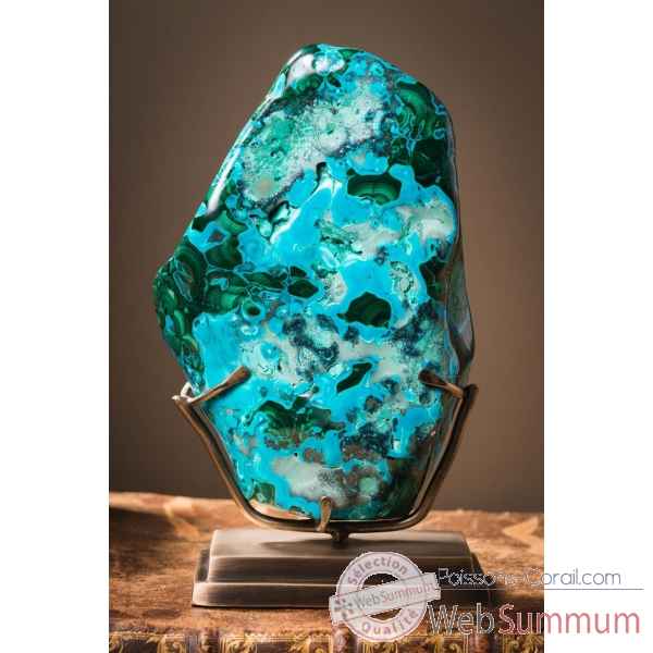 Malachite chrysocolle tres bleue 1.6kg Objet de Curiosite -PUMI970 -4