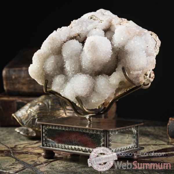 Plaque de quartz mameloné blanc Objet de Curiosité -PUMI794-3