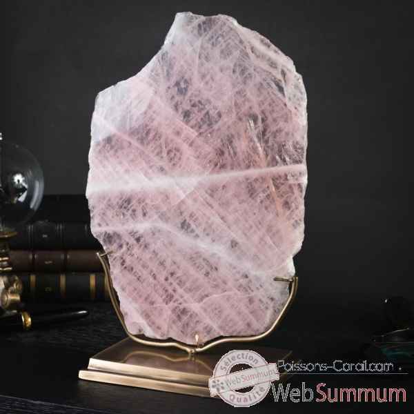 Plaque fine de quartz rose poli gm Objet de Curiosité -PUMI862-3