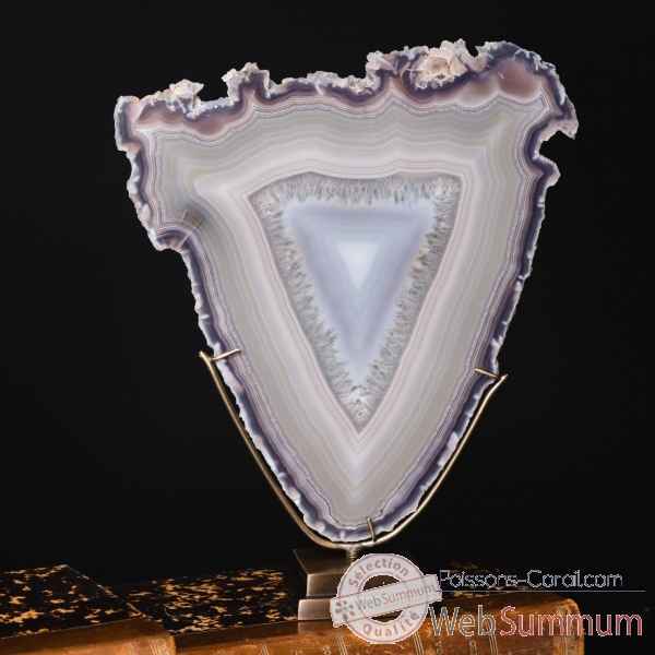 Tranche d\'agate triangulaire (bresil) Objet de Curiosite -PUMI1009-5