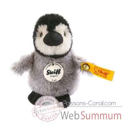 Peluche steiff bébé pingouin lari, gris/noir/blanc -045660