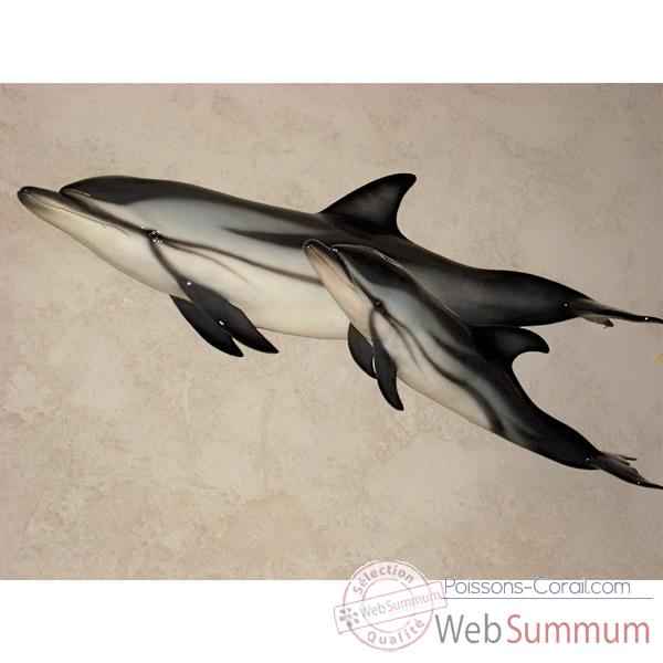 Trophée mammifère marin Cap Vert Dauphin bleu et blanc -TRDF25